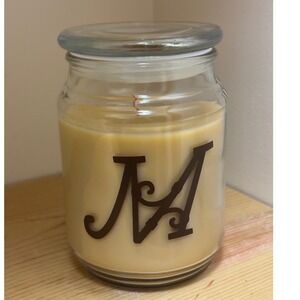 Candle Lite Warm White Sands Scented Jar Candle Monogram Letter M 18 Oz New